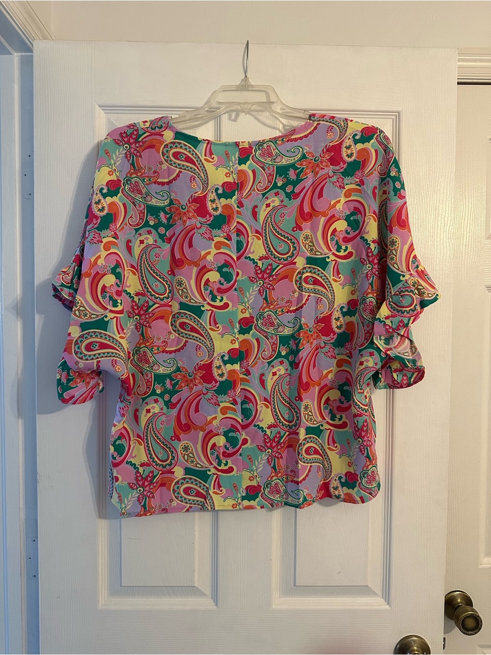 Pink Paisley Ruffle-Sleeve Tunic - Picture 4 of 5